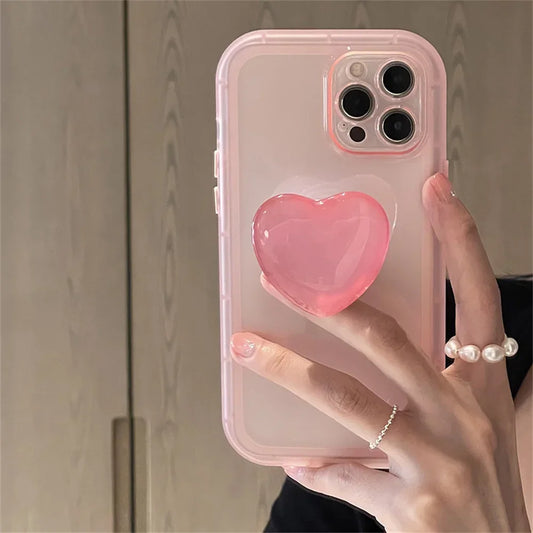 Jelly Pink Heart Clear Case