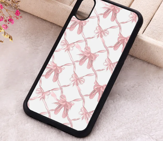 Pink and White iPhone Case