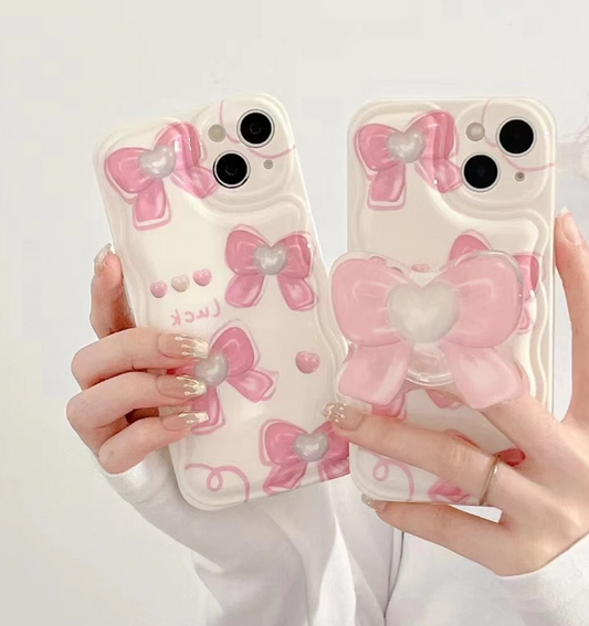 Pop Holder Pink Bow iPhone Case
